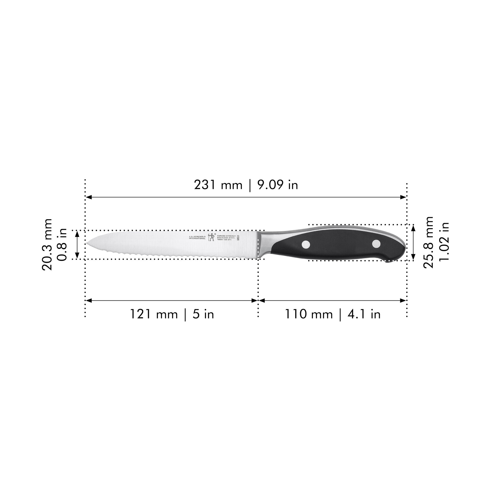 5.00 inch, Serrated Utility Knife,,large
