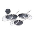 6-pc, Stainless Steel, Ceramic Hybrid Frying Pan Set With Lids,,large
