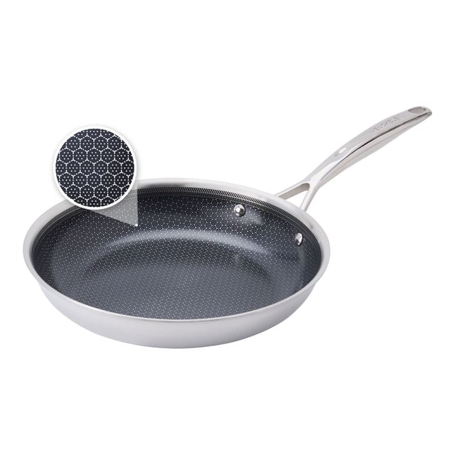 10.00 inch, Stainless Steel, Ceramic Hybrid Frying Pan,,large
