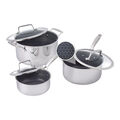 6-pc, Stainless Steel, Ceramic Hybrid Pot Set With Lids,,large