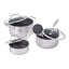 6-pc, Stainless Steel, Ceramic Hybrid Nonstick Pot Set With Lids preview